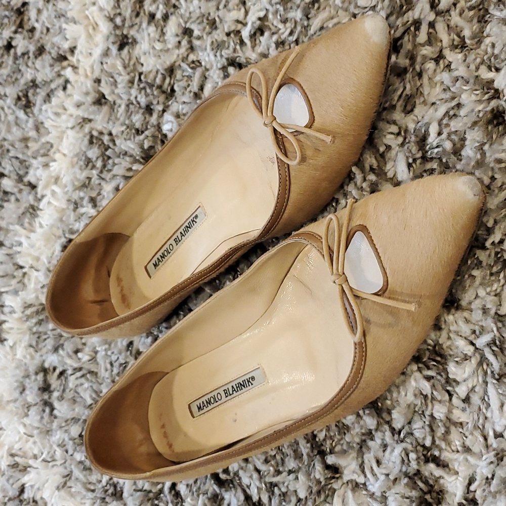 Manolo Blahnik (As-Is) Size EU38 (US 8) Pony Hair Ballet Flats